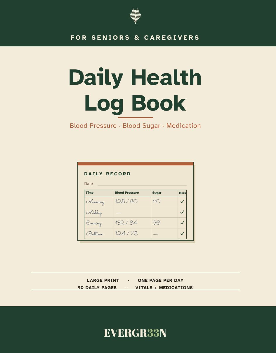 Cover — Large Print 3-in-1 Health Log Book for Seniors