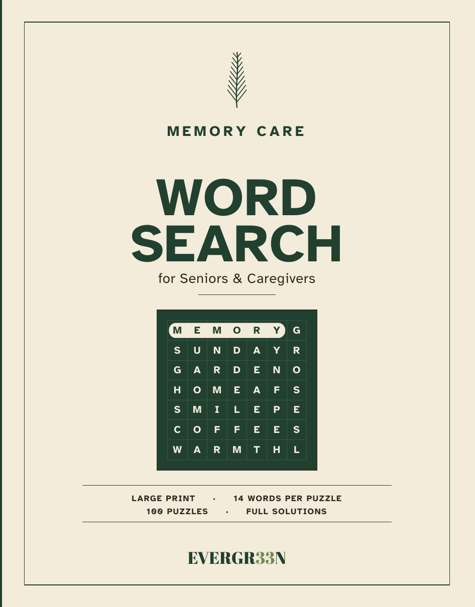 Cover — Memory Care Word Search for Seniors